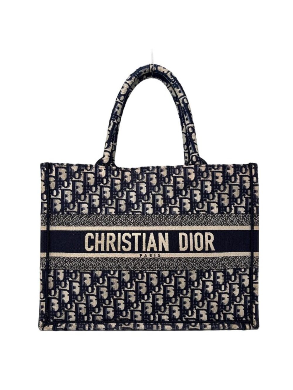 Dior Oblique Book Tote Bag Medium Navy
